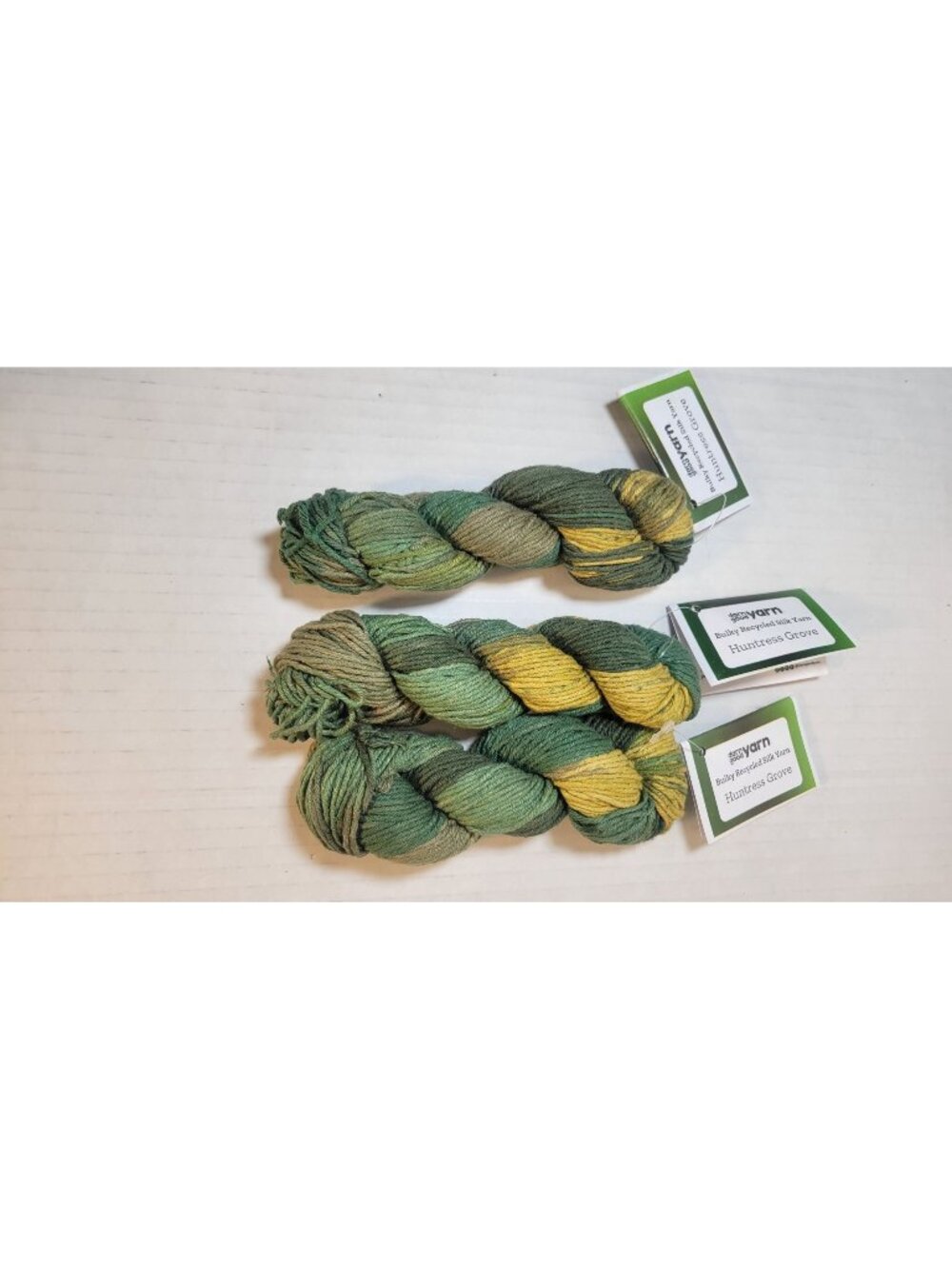 3 Skeins Darn Good Yarn Recycled Silk Hand Dyed Bulky Yarn In Huntress Grove